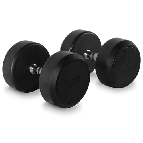 DP-01黑色固定包胶哑铃健身器材厂家批发大图展示3