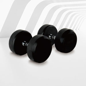 DP-01黑色固定包胶哑铃健身器材厂家批发